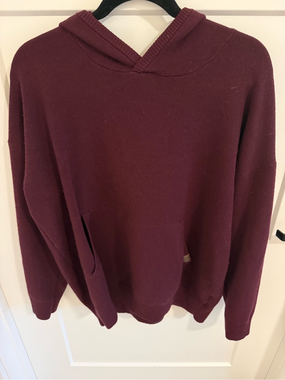 Comfrt Sweater Knit Hoodie Maroon Burgundy Size M Relaxed Pullover Soft